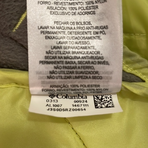 COLUMBIA Quilted Vest with fleece Panels Green / Gray X-LARGE - Picture 10 of 10